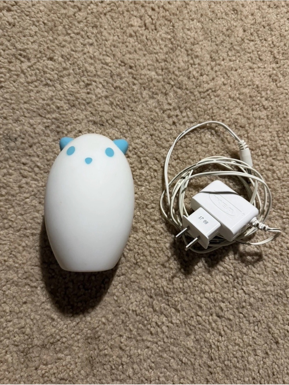 IKEA SPÖKA Night Light Blue Ear Ghost Cat Rechargeable
